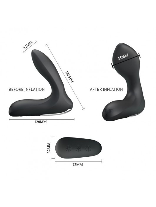 Массажер простаты Nasreddin с функцией расширения и пультом ДУ - 13,5 см. - Baile - в Балаково купить с доставкой