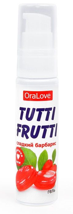 Гель-смазка Tutti-frutti со вкусом барбариса - 30 гр. - Биоритм - купить с доставкой в Балаково