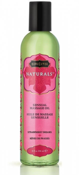 Массажное масло Naturals Strawberry Dreams с ароматом клубники - 236 мл. - Kama Sutra - купить с доставкой в Балаково