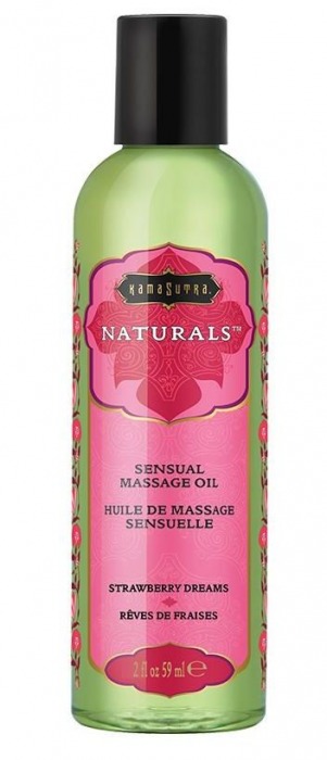 Массажное масло Naturals Strawberry Dreams с ароматом клубники - 59 мл. - Kama Sutra - купить с доставкой в Балаково