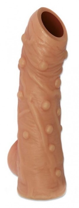 Телесная насадка с пупырышками и открытой головкой Nude Sleeve L - 14 см. - KOKOS - в Балаково купить с доставкой