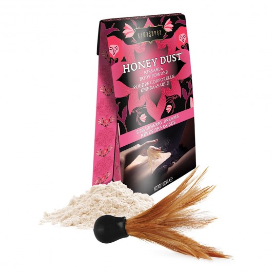 Пудра для тела Honey Dust Body Powder с ароматом клубники - 28 гр. - Kama Sutra - купить с доставкой в Балаково