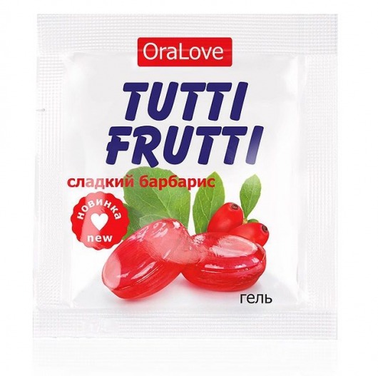 Гель-смазка Tutti-frutti со вкусом барбариса - 4 гр. - Биоритм - купить с доставкой в Балаково