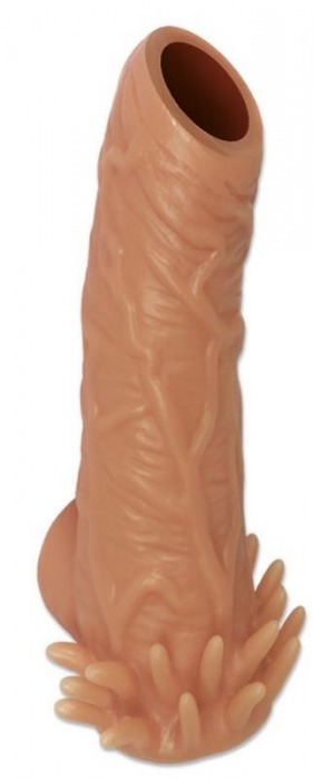 Телесная насадка с усиками и открытой головкой Nude Sleeve S - 10 см. - KOKOS - в Балаково купить с доставкой