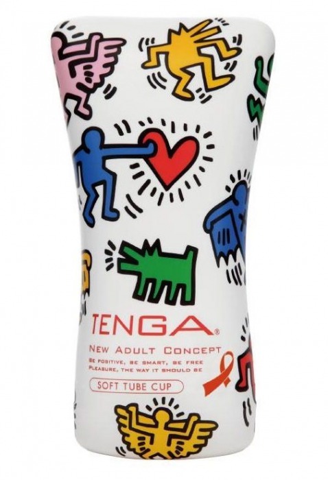 Мастурбатор-туба Keith Haring Soft Tube CUP - Tenga - в Балаково купить с доставкой