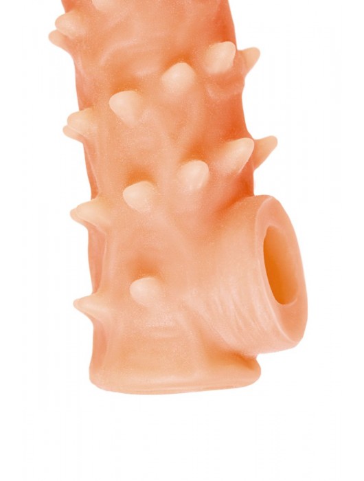 Телесная закрытая насадка с пупырышками Cock Sleeve Size S - 13,8 см. - KOKOS - в Балаково купить с доставкой
