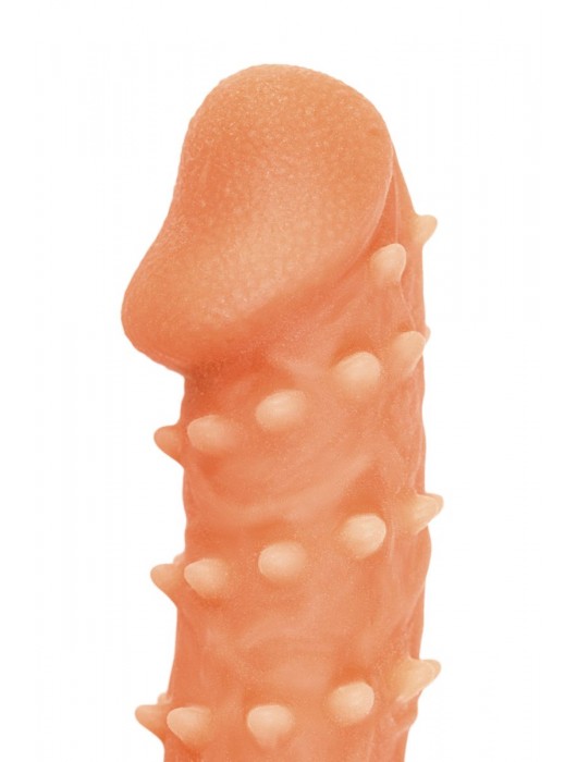 Телесная закрытая насадка с пупырышками Cock Sleeve Size S - 13,8 см. - KOKOS - в Балаково купить с доставкой