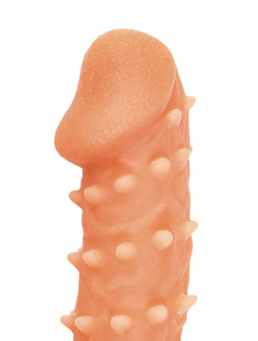 Телесная закрытая насадка с пупырышками Cock Sleeve Size L - 17,6 см. - KOKOS - в Балаково купить с доставкой