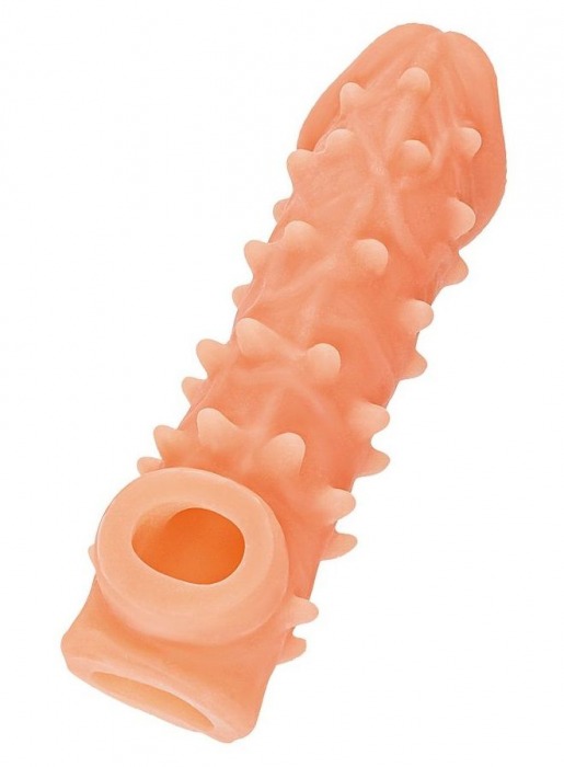 Телесная закрытая насадка с пупырышками Cock Sleeve Size L - 17,6 см. - KOKOS - в Балаково купить с доставкой