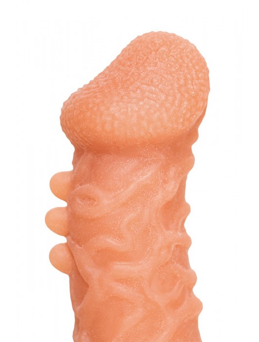 Телесная закрытая насадка с шершавой головкой Cock Sleeve Size S - 13,8 см. - KOKOS - в Балаково купить с доставкой