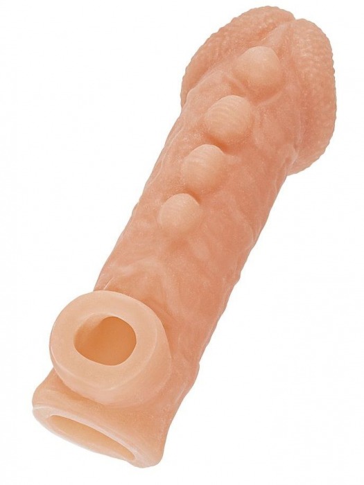 Телесная закрытая насадка с шишечками Cock Sleeve Size S - 13,8 см. - KOKOS - в Балаково купить с доставкой