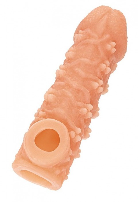 Телесная закрытая насадка с пучками шишечек Cock Sleeve Size M - 15,6 см. - KOKOS - в Балаково купить с доставкой