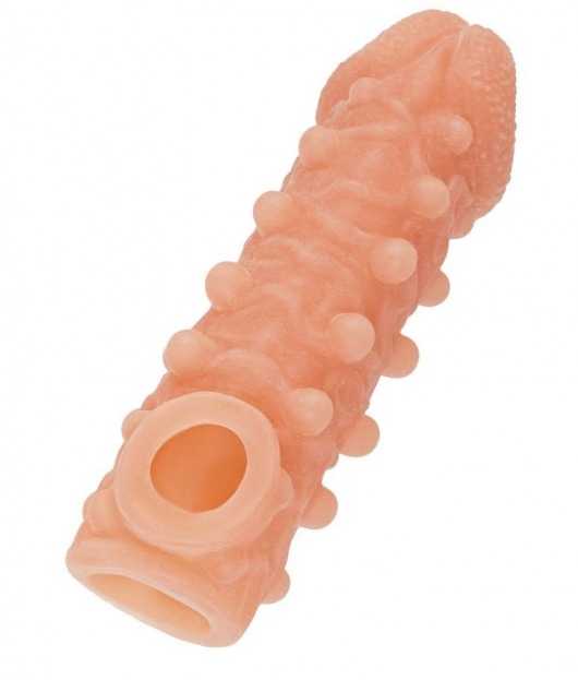 Телесная закрытая насадка с шариками Cock Sleeve Size S - 13,8 см. - KOKOS - в Балаково купить с доставкой
