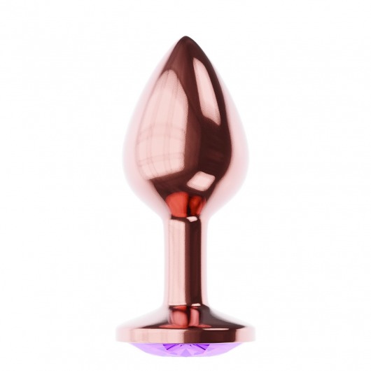 Пробка цвета розового золота с фиолетовым кристаллом Diamond Amethyst Shine L - 8,3 см. - Lola Games - купить с доставкой в Балаково