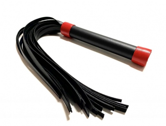 Черно-красная плеть из эко-кожи - 42 см. - БДСМ Арсенал - купить с доставкой в Балаково