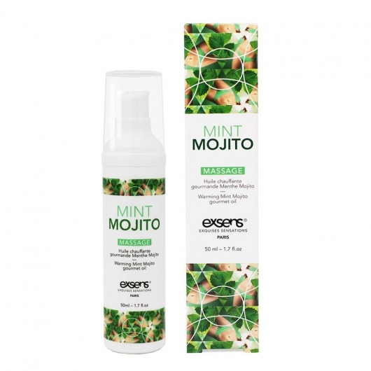 Разогревающее массажное масло с ароматом мохито Gourmet Mint Mojito - 50 мл. - Exsens - купить с доставкой в Балаково