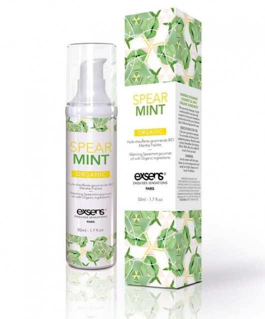 Разогревающее массажное масло Gourmet Spearmint Organic с органическими ингредиентами - 50 мл. - Exsens - купить с доставкой в Балаково