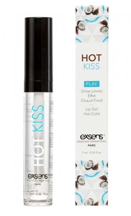 Блеск для губ Hot Kiss Coconut с ароматом кокоса - 7 мл. - Exsens - купить с доставкой в Балаково