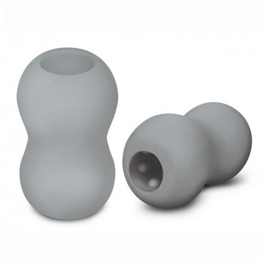 Серый двусторонний мастурбатор MINI DOUBLE BUBBLE - Zolo - в Балаково купить с доставкой