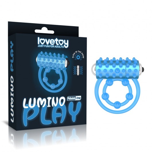 Голубое, светящееся в темноте виброкольцо Lumino Play Vibrating Penis Ring - Lovetoy - в Балаково купить с доставкой