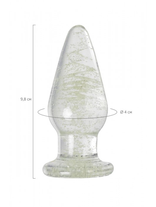 Прозрачная, светящаяся в темноте анальная втулка - 9,8 см. - Sexus