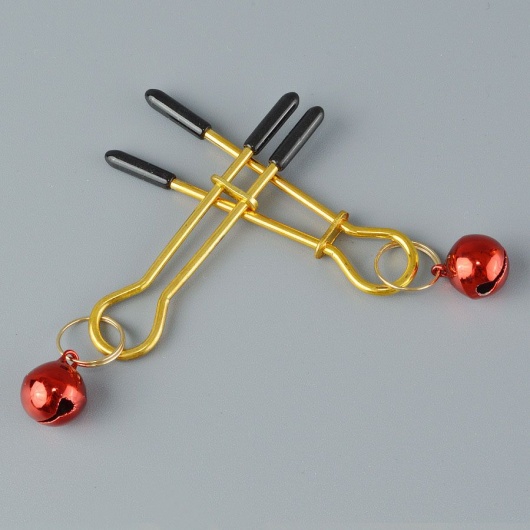 Золотистые зажимы с колокольчиками Gold - Sitabella - купить с доставкой в Балаково