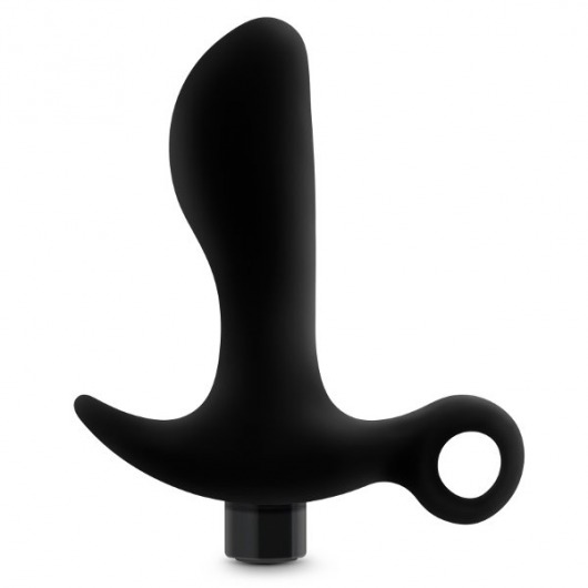 Черный анальный вибратор Silicone Vibrating Prostate Massager 01 - 10,8 см. - Blush Novelties - в Балаково купить с доставкой