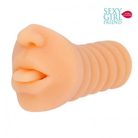 Телесный мастурбатор-ротик с высунутым язычком - Bior toys - в Балаково купить с доставкой