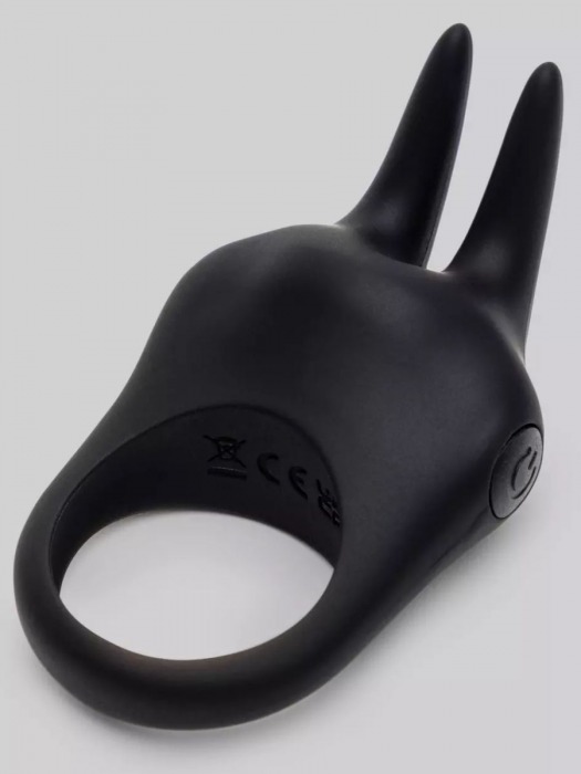 Черное эрекционное виброкольцо Sensation Rechargeable Vibrating Rabbit Love Ring - Fifty Shades of Grey - в Балаково купить с доставкой
