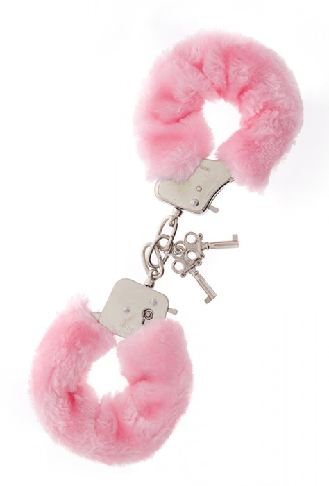 Металлические наручники с розовой меховой опушкой METAL HANDCUFF WITH PLUSH PINK - Dream Toys - купить с доставкой в Балаково