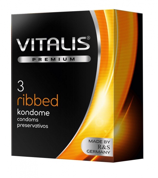 Ребристые презервативы VITALIS PREMIUM ribbed - 3 шт. - Vitalis - купить с доставкой в Балаково