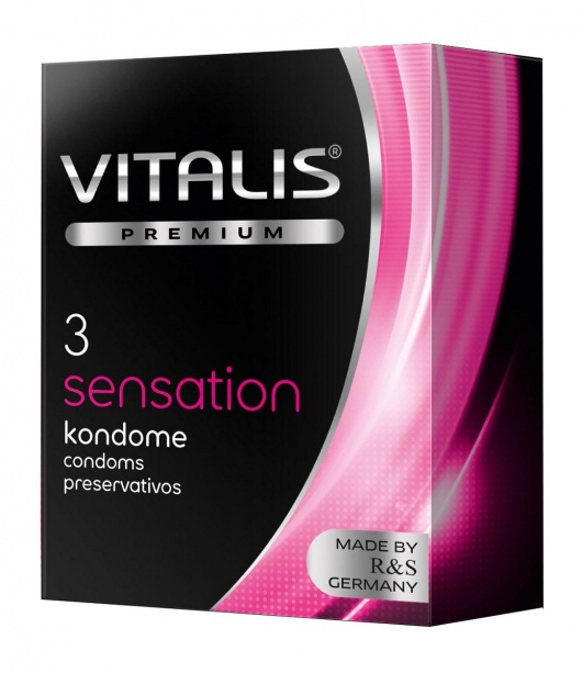 Презервативы с пупырышками и кольцами VITALIS PREMIUM sensation - 3 шт. - Vitalis - купить с доставкой в Балаково