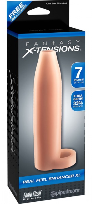 Телесная насадка Real Feel Enhancer XL - 17 см. - Pipedream - в Балаково купить с доставкой