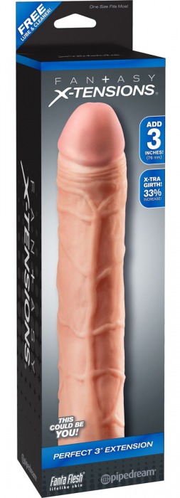 Телесная удлиняющая насадка Perfect 3 Extension - 22 см. - Pipedream - в Балаково купить с доставкой