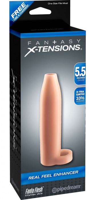 Насадка-расширитель с кольцом для подхвата мошонки Real Feel Enhancer - 14 см. - Pipedream - в Балаково купить с доставкой