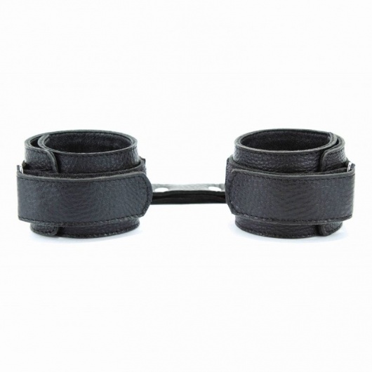 Чёрные кожаные наручники - БДСМ Арсенал - купить с доставкой в Балаково