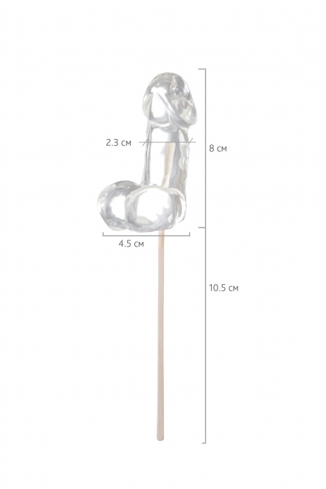 Прозрачный леденец в форме фаллоса со вкусом пина колады - Sosuчki - купить с доставкой в Балаково