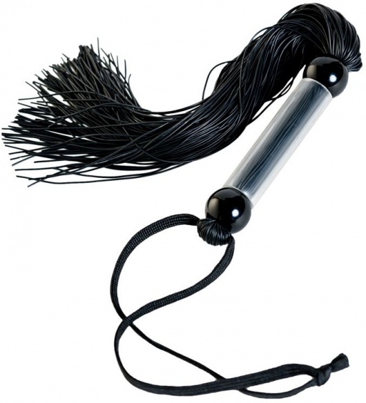 Черный мини-флоггер с резиновыми хвостами - 26 см. - ToyFa - купить с доставкой в Балаково