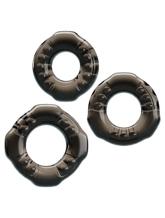 Набор из 3 эластичных дымчатых эрекционных колец - Baile - в Балаково купить с доставкой