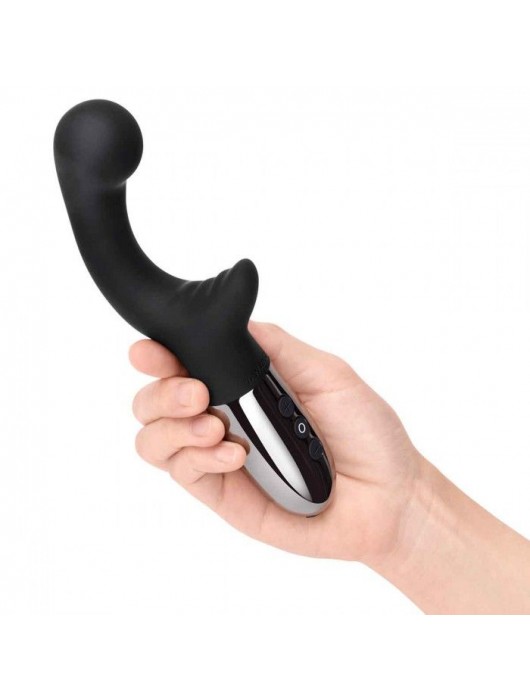 Черный вибромассажер с двумя моторами Le Wand XO - 19 см. - Le Wand