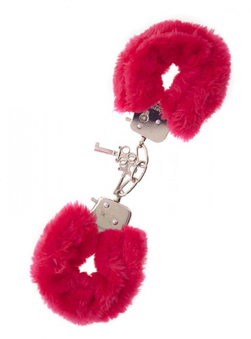 Металлические наручники с красной меховой опушкой METAL HANDCUFF WITH PLUSH RED - Dream Toys - купить с доставкой в Балаково