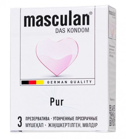 Супертонкие презервативы Masculan Pur - 3 шт. - Masculan - купить с доставкой в Балаково
