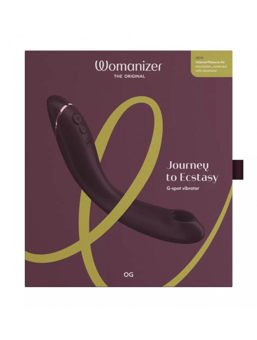 Сливовый стимулятор G-точки Womanizer OG c технологией Pleasure Air и вибрацией - 17,7 см. - Womanizer