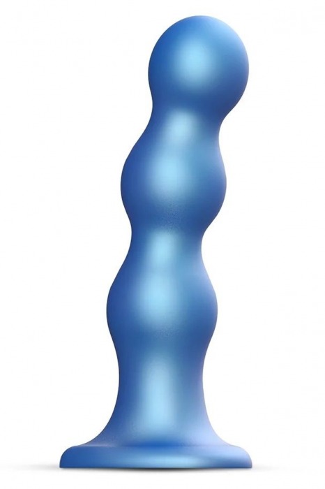 Голубая насадка Strap-On-Me Dildo Plug Balls size S - Strap-on-me - купить с доставкой в Балаково