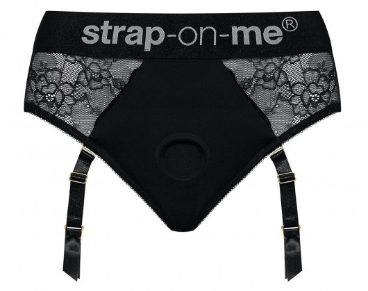 Черные трусики для насадок Diva Lingerie Harness - size S - Strap-on-me - купить с доставкой в Балаково
