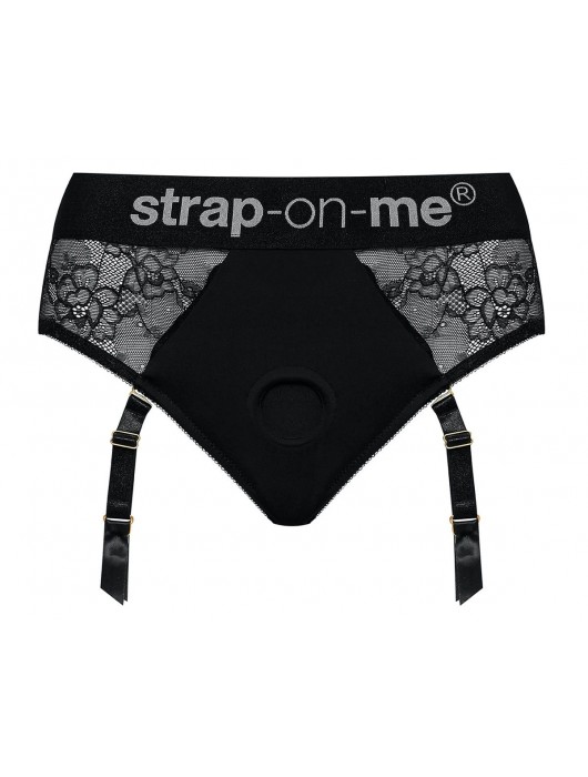 Черные трусики для насадок Diva Lingerie Harness - size L - Strap-on-me - купить с доставкой в Балаково