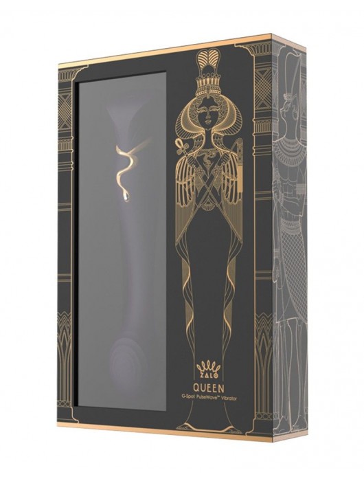 Фиолетовый вибромассажёр с дополнительной насадкой Queen - 21,6 см. - Zalo