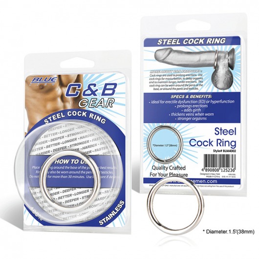 Стальное эрекционное кольцо STEEL COCK RING - 4.5 см. - BlueLine - в Балаково купить с доставкой