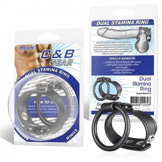 Двойное кольцо выносливости на пенис DUAL STAMINA RING - BlueLine - в Балаково купить с доставкой