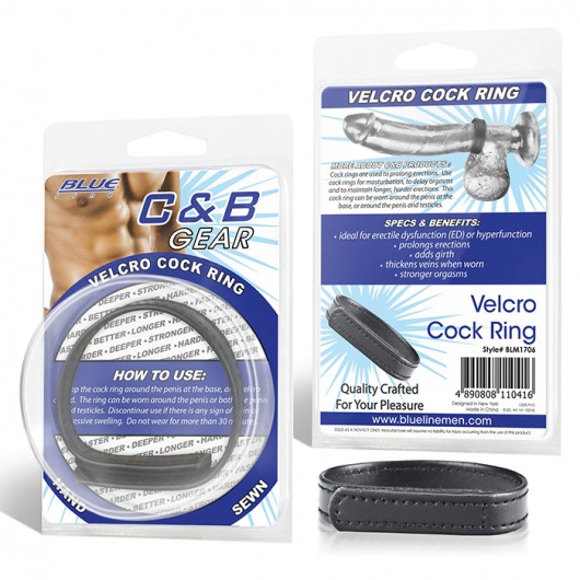 Кольцо на пенис из искусственной кожи на липучке VELCRO COCK RING - 5 см. - BlueLine - в Балаково купить с доставкой